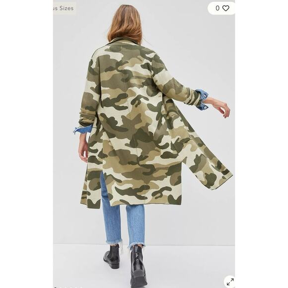Anthropologie Maeve Kieran Sweater Coat, size XS, camo, schaket - Picture 2 of 8